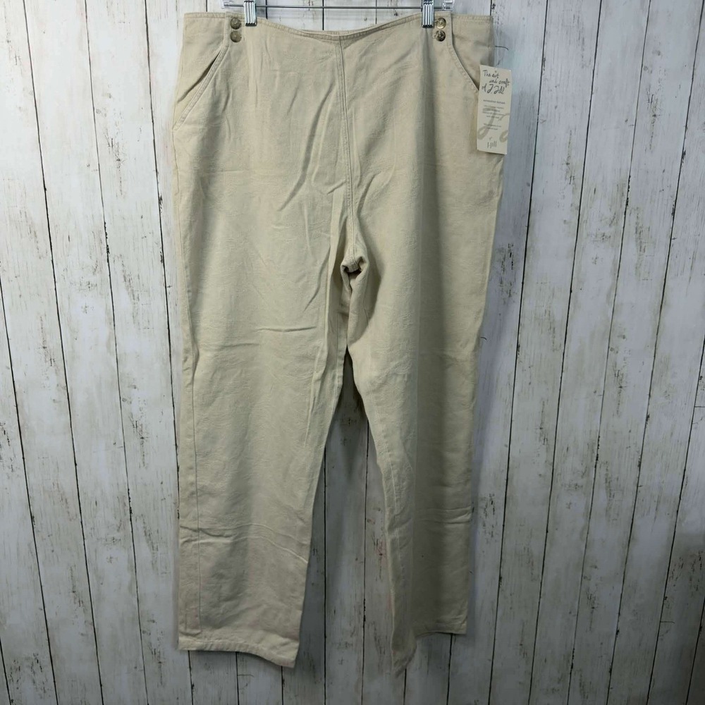 J.Jill‎ NWT Women's Sunwashed Damask 100% Cotton Pants Stone Textured Size 20T